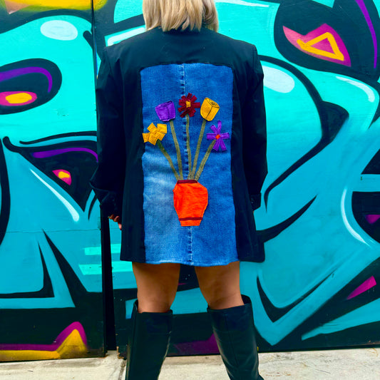 Floral Denim Blazer